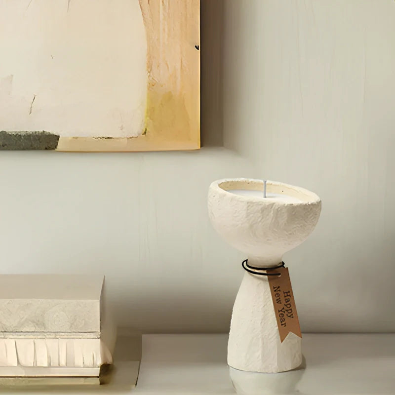 Candle Holder Stone Finish-Home Decor > Candle Holders-casanuva-casanuva