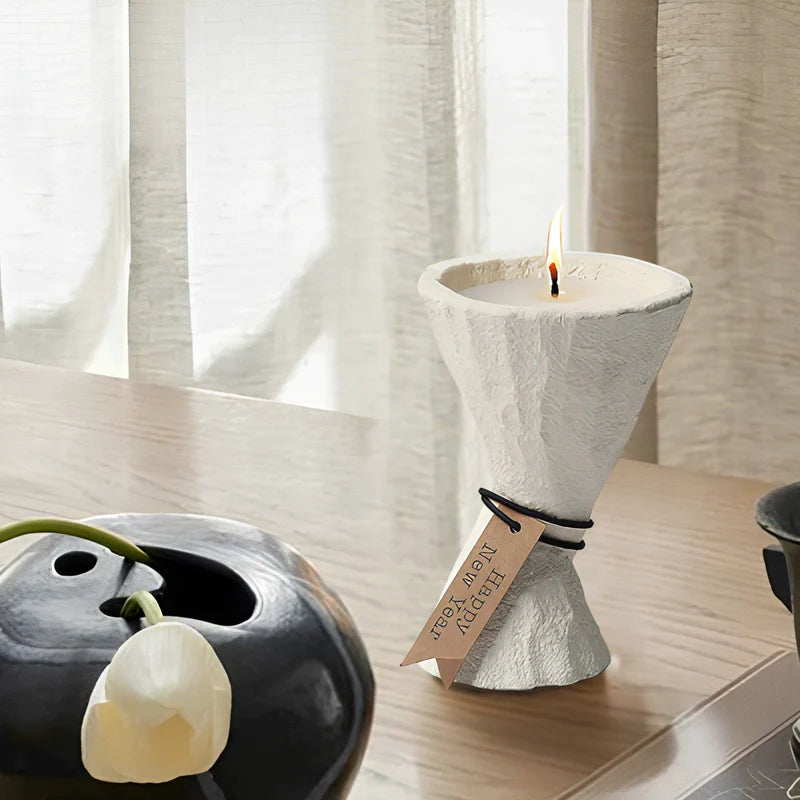 Candle Holder Stone Finish-Home Decor > Candle Holders-casanuva-casanuva