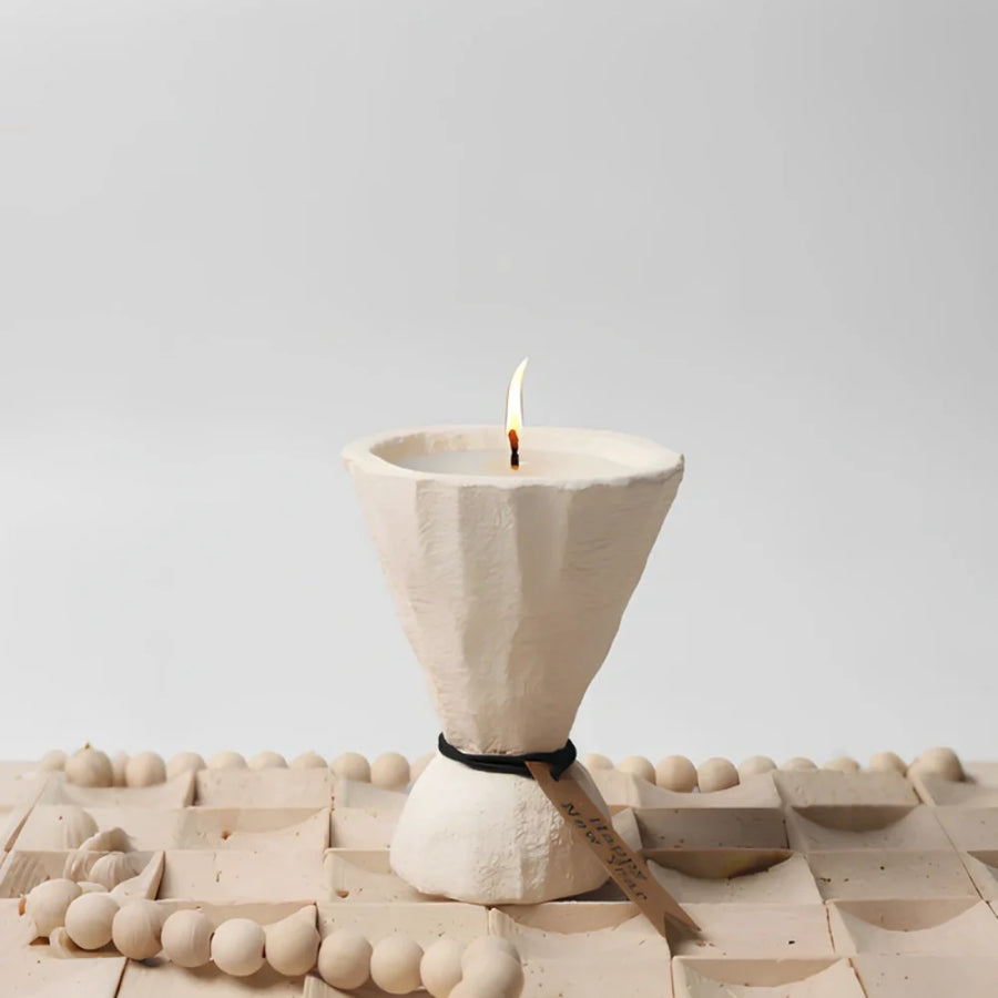 Candle Holder Stone Finish-Home Decor > Candle Holders-casanuva-Hourglass-casanuva