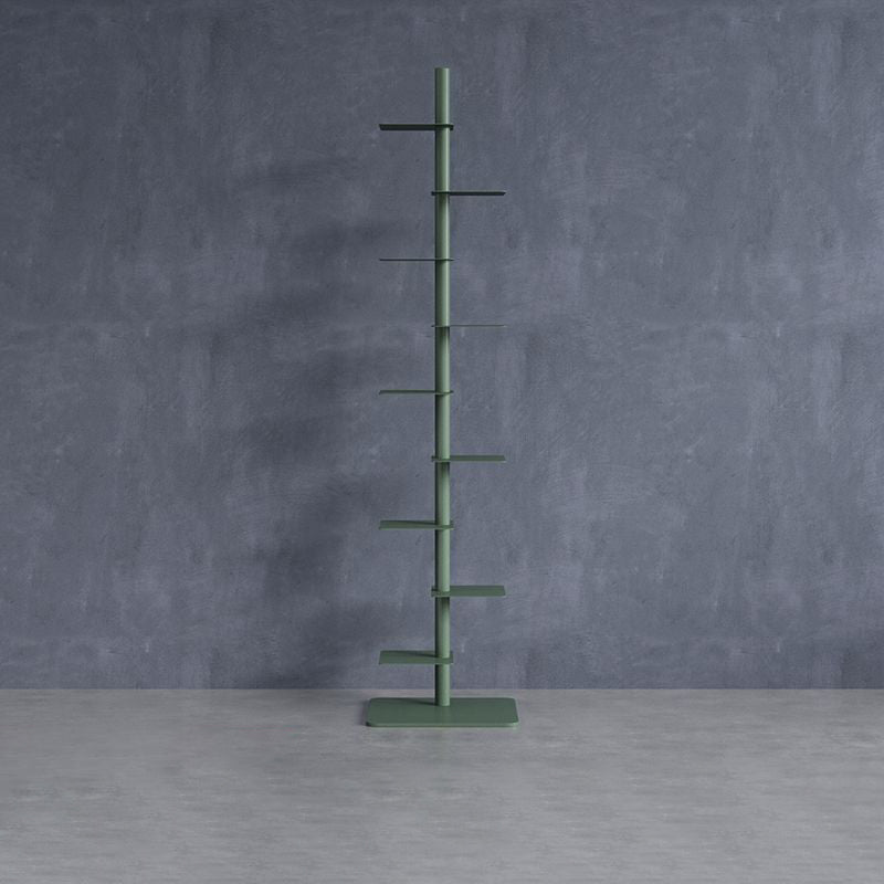 Carbon Steel Spiral Bookshelf 9-Tier Corner Display Rack for Home Office-Furniture > Bookshelves-casanuva-casanuva