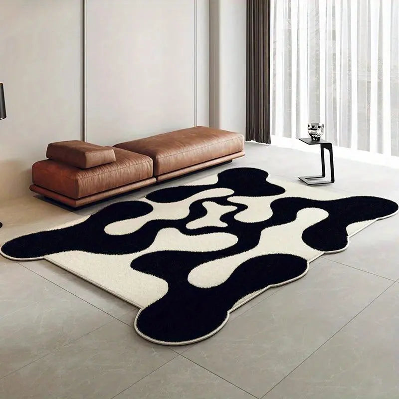 Carpet in minimalist wave design soft premium polyester easy to maintain-Rugs & Mats > Area Rugs-casanuva-casanuva
