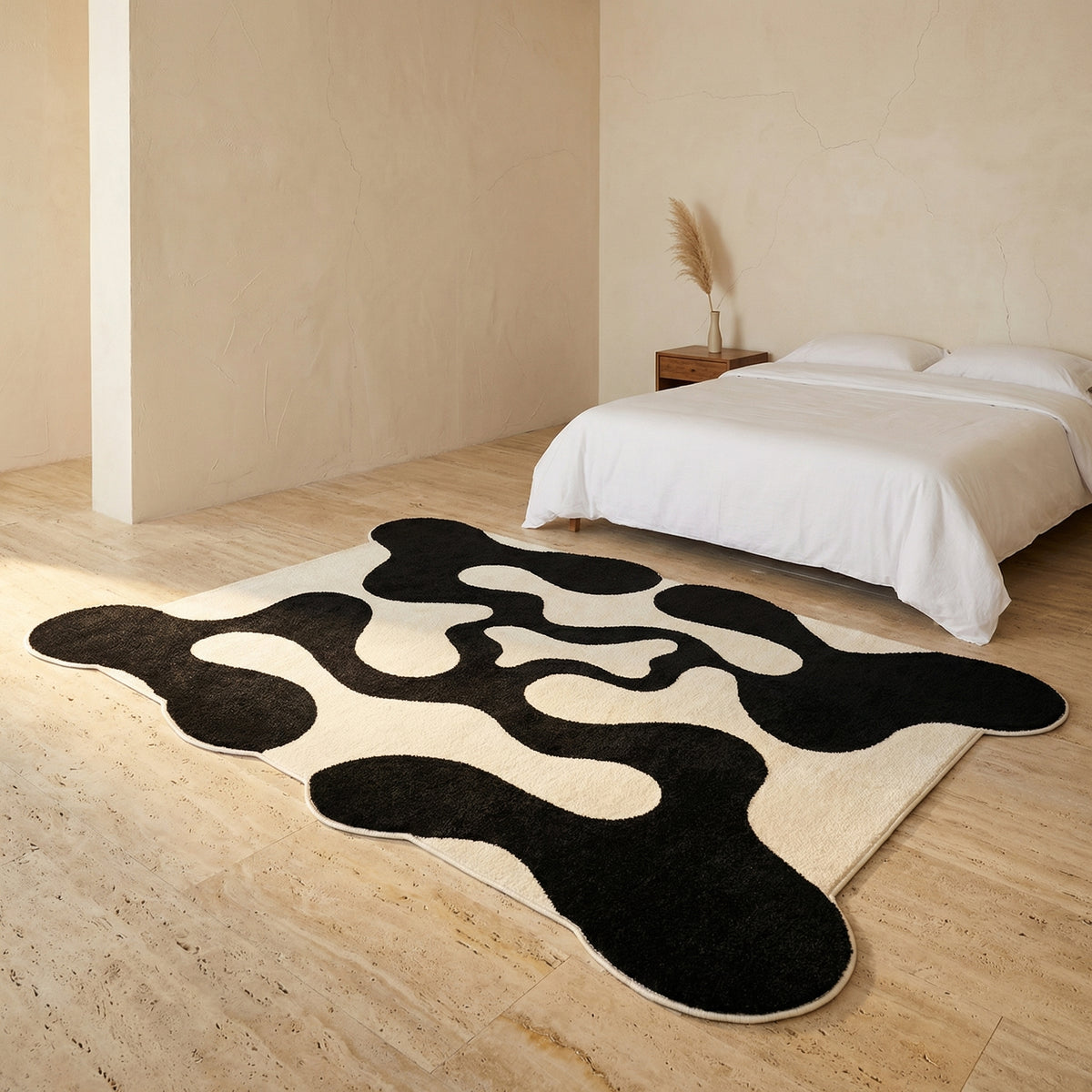 Carpet in minimalist wave design soft premium polyester easy to maintain-Rugs & Mats > Area Rugs-casanuva-casanuva