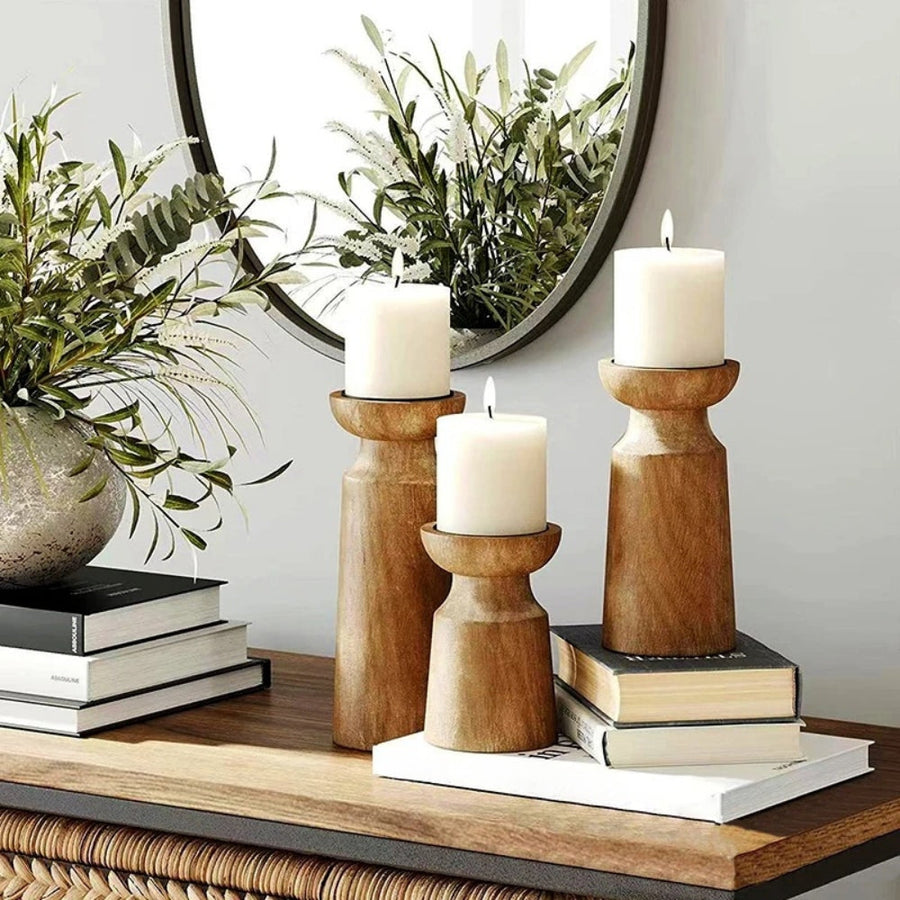 Carved Wooden Candle Holders Heirloom Quality-Home Decor > Candle Holders-casanuva-casanuva