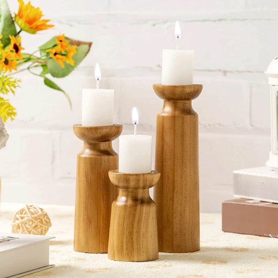 Carved Wooden Candle Holders Heirloom Quality-Home Decor > Candle Holders-casanuva-casanuva