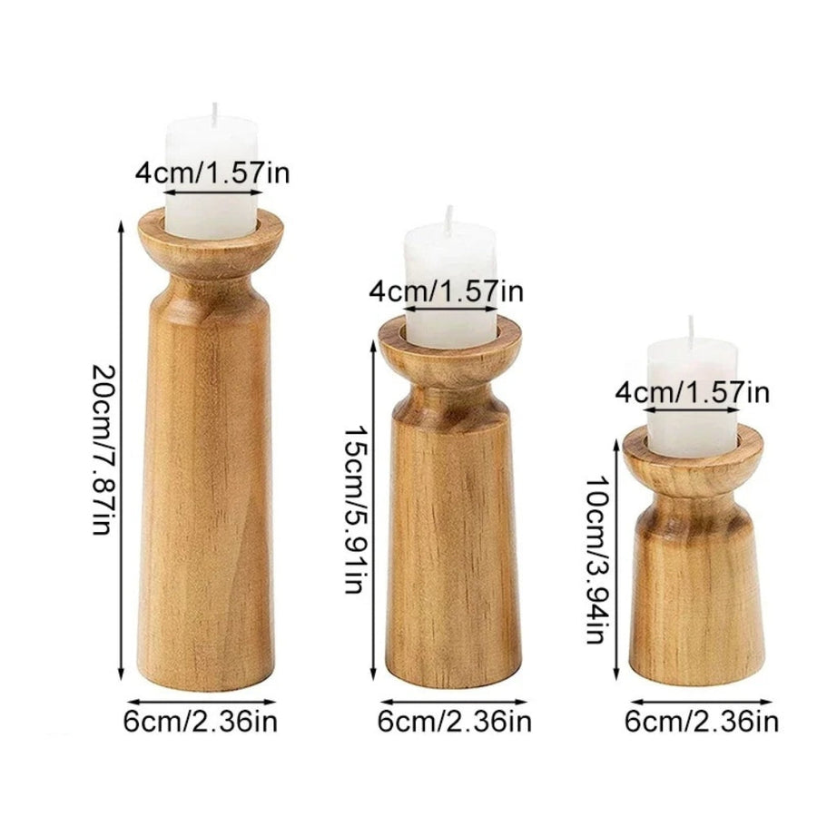 Carved Wooden Candle Holders Heirloom Quality-Home Decor > Candle Holders-casanuva-S-casanuva