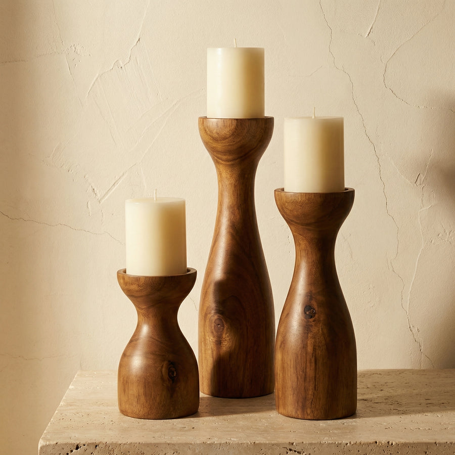Carved Wooden Candle Holders Heirloom Quality-Home Decor > Candle Holders-casanuva-casanuva