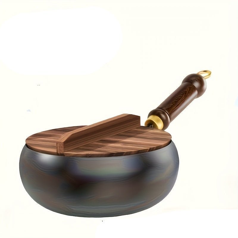 Cast Iron Skillet with Lid High Performance Cooking Essential-Kitchen & Dining > Cookware-casanuva-24 cm with Wooden Lid-casanuva