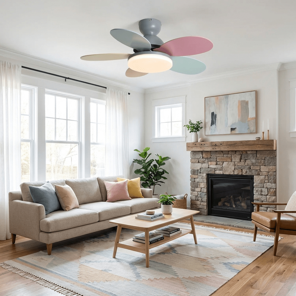 Ceiling Fan Light with Dimmable LED and Modern Design-Lighting > Ceiling Lights-casanuva-casanuva