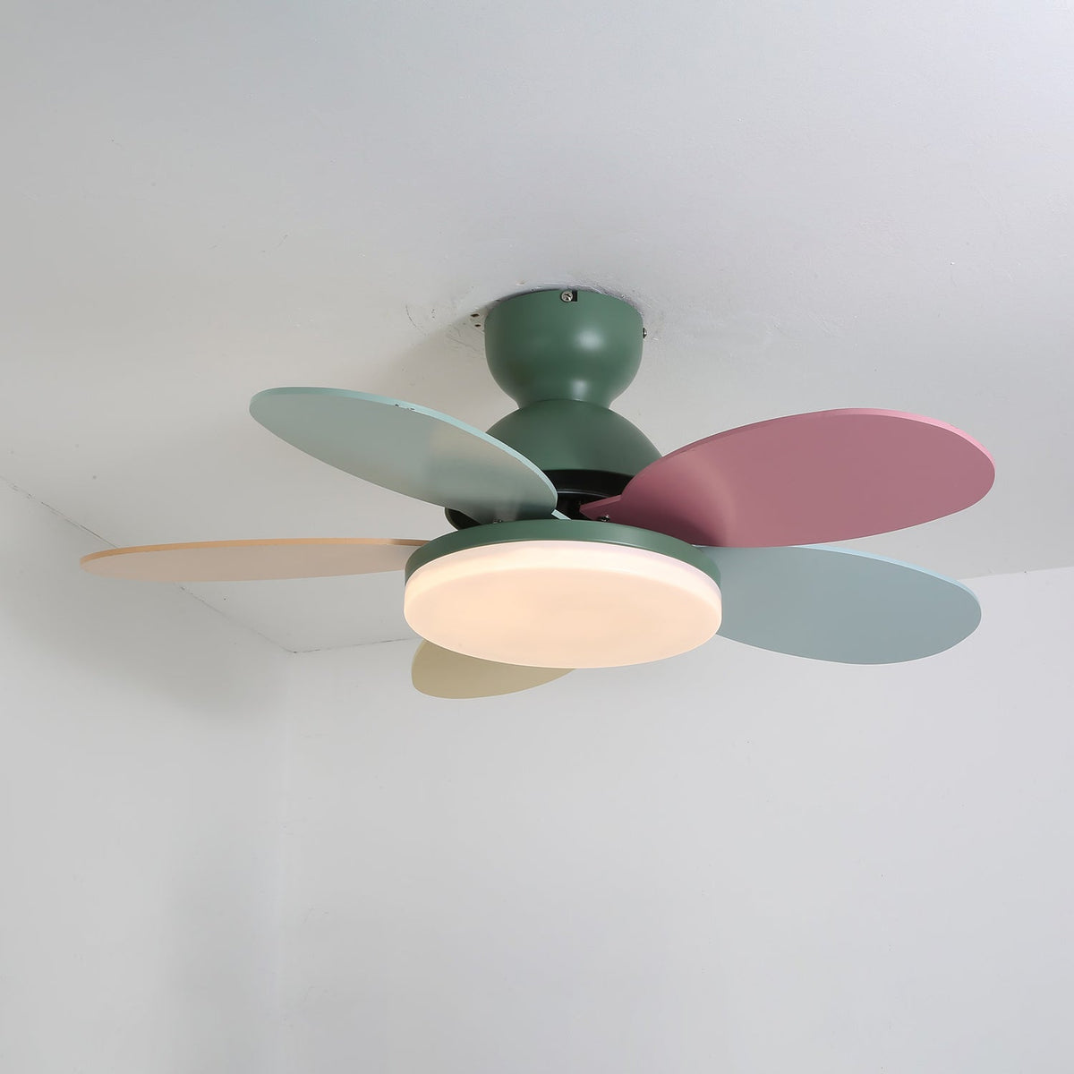Ceiling Fan Light with Dimmable LED and Modern Design-Lighting > Ceiling Lights-casanuva-Green & Colourful 90c...-3-Color Changeable-casanuva