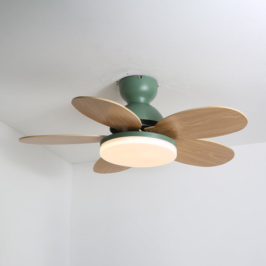 Ceiling Fan Light with Dimmable LED and Modern Design-Lighting > Ceiling Lights-casanuva-Green & Wood Grain 90...-3-Color Changeable-casanuva