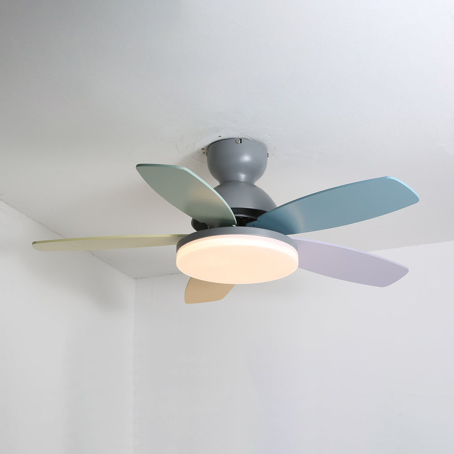 Ceiling Fan Light with Dimmable LED and Modern Design-Lighting > Ceiling Lights-casanuva-Grey & Colourful 100c...-3-Color Changeable-casanuva