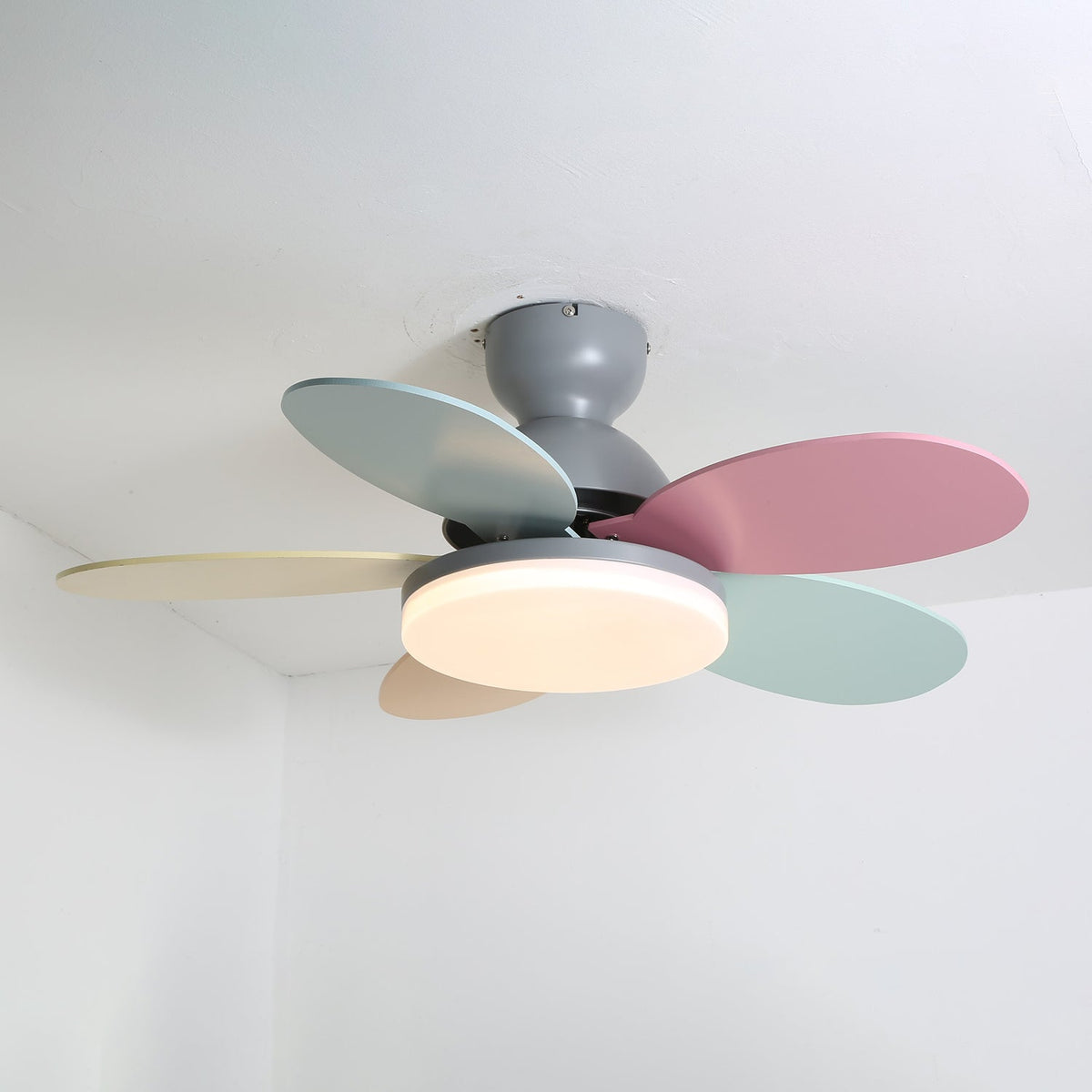 Ceiling Fan Light with Dimmable LED and Modern Design-Lighting > Ceiling Lights-casanuva-Grey & Colourful 90cm...-3-Color Changeable-casanuva