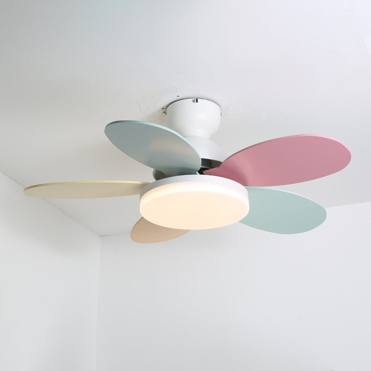 Ceiling Fan Light with Dimmable LED and Modern Design-Lighting > Ceiling Lights-casanuva-White & Colourful 90c...-3-Color Changeable-casanuva