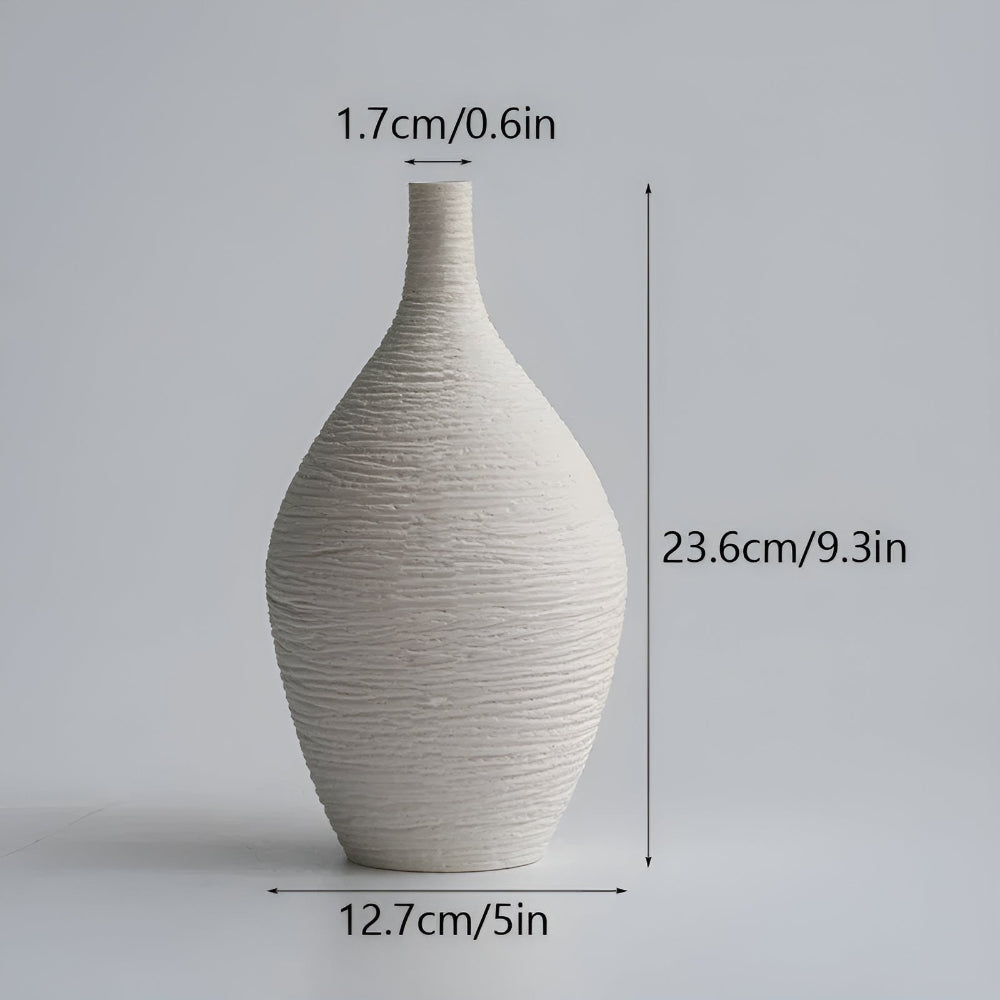 Ceramic Art Vase Earthline Design-Home Decor > Vases-casanuva-Long White-casanuva
