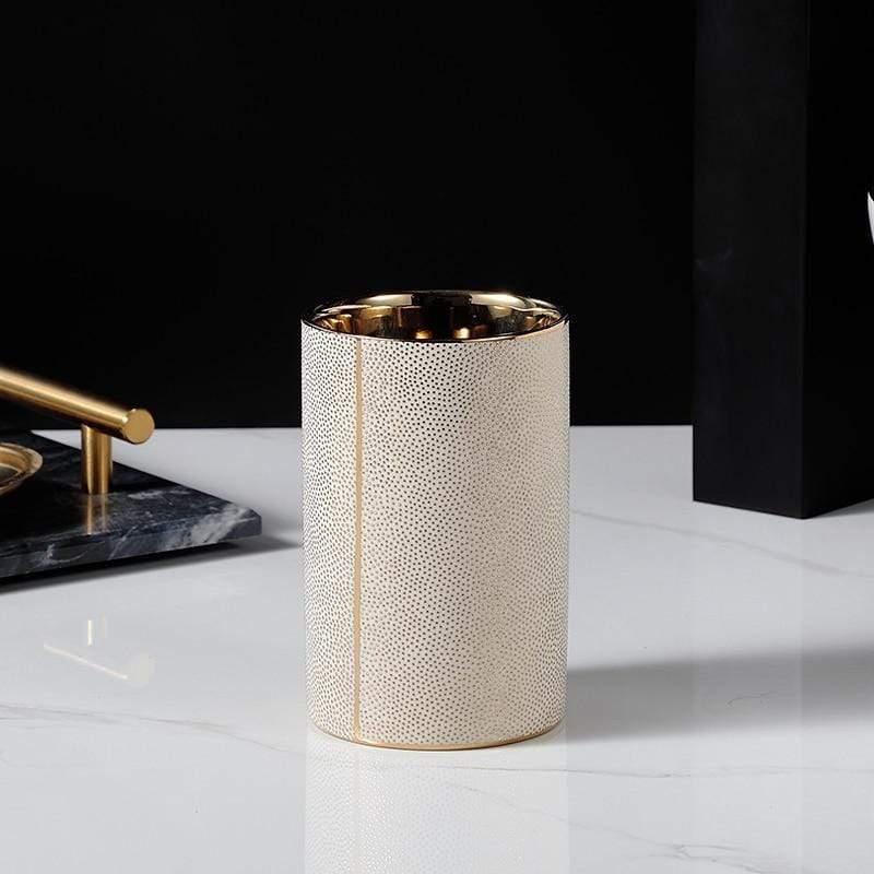 Ceramic Bathroom Accessories Set for Elegant Organization-Bedding & Bath > Bathroom Accessories-casanuva-Tumbler white-casanuva