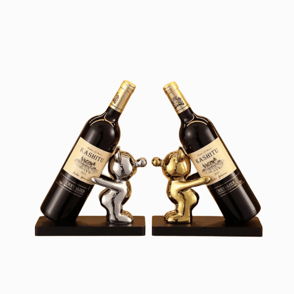 Ceramic Bear Wine Rack for Stylish Bottle Storage-Home Decor > Decorative Accessories-casanuva-casanuva