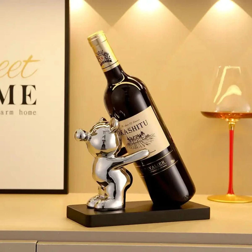 Ceramic Bear Wine Rack for Stylish Bottle Storage-Home Decor > Decorative Accessories-casanuva-casanuva