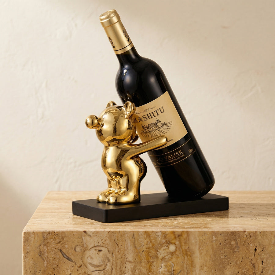 Ceramic Bear Wine Rack for Stylish Bottle Storage-Home Decor > Decorative Accessories-casanuva-casanuva