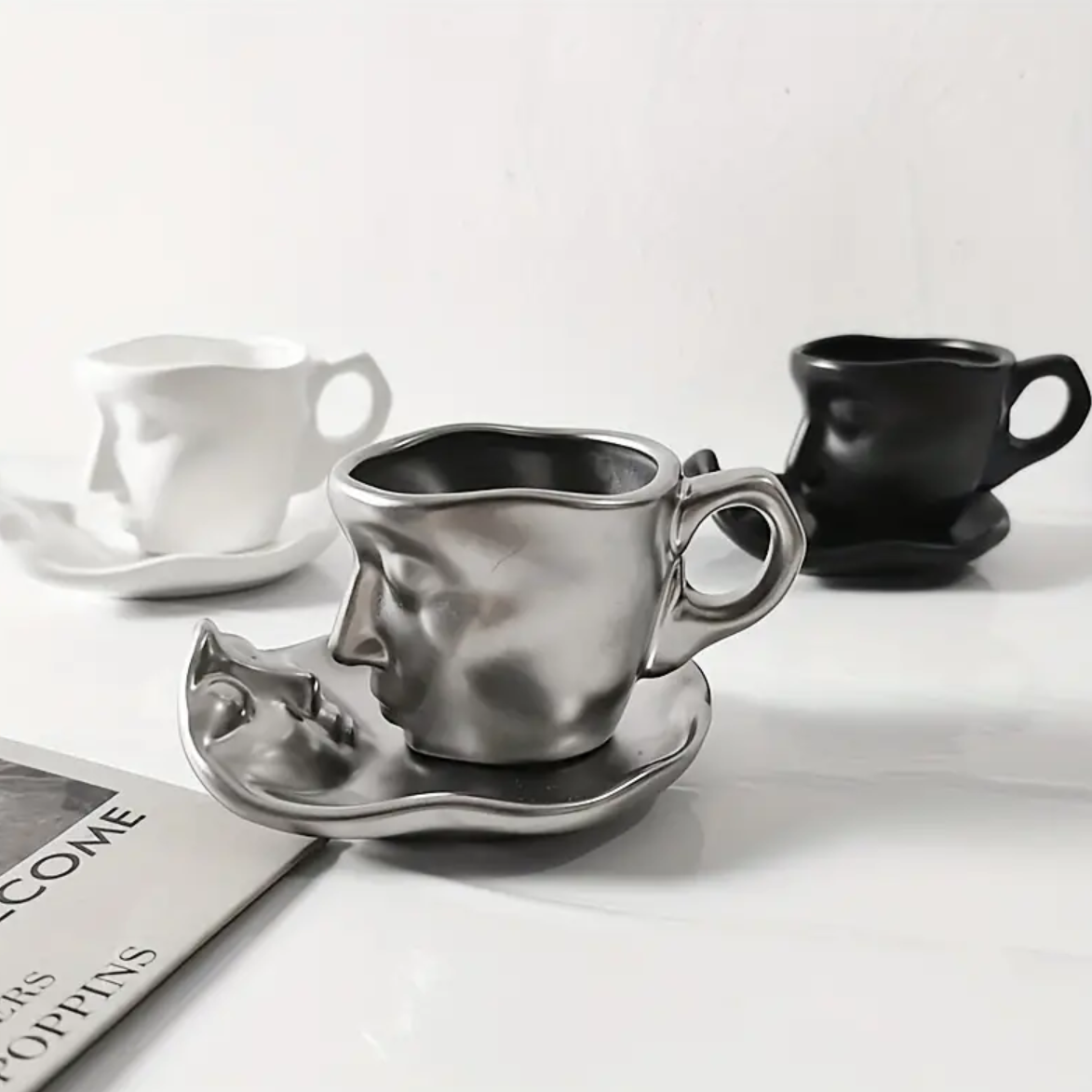 Ceramic Coffee Cup and Saucer Set for Romantic Moments-Kitchen & Dining > Tableware-casanuva-casanuva
