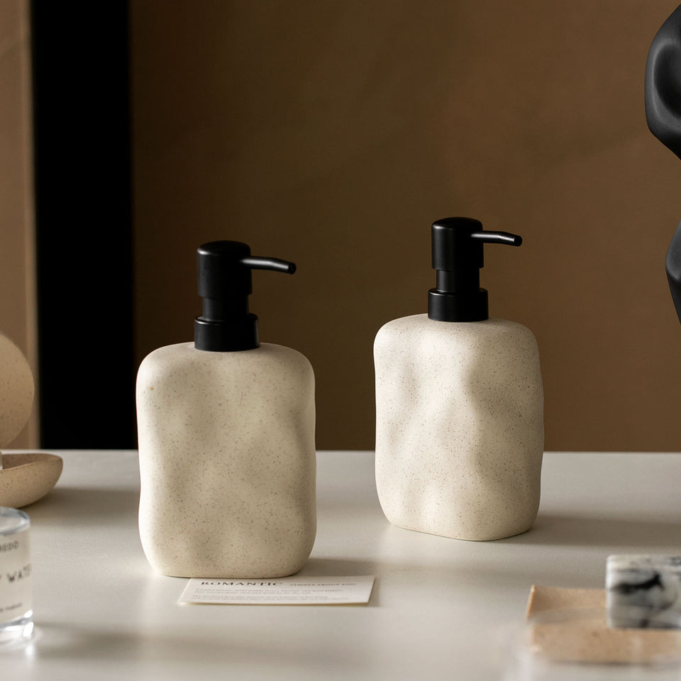 Ceramic Dispenser Japandi Design-Bedding & Bath > Bathroom Accessories-casanuva-casanuva