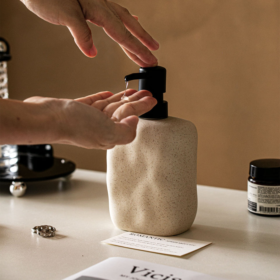 Ceramic Dispenser Japandi Design-Bedding & Bath > Bathroom Accessories-casanuva-casanuva