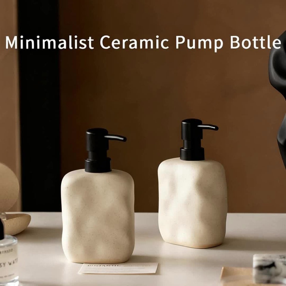 Ceramic Dispenser Japandi Design-Bedding & Bath > Bathroom Accessories-casanuva-casanuva