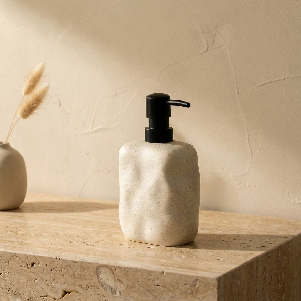 Ceramic Dispenser Japandi Design-Bedding & Bath > Bathroom Accessories-casanuva-casanuva