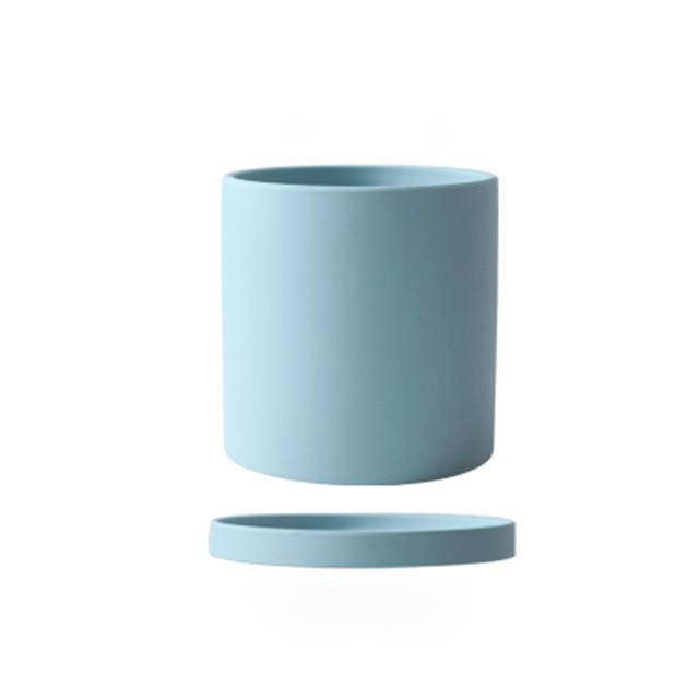 Ceramic Flowerpot with Saucer Elegant Design-Home Decor > Decorative Accessories-casanuva-Sky Blue-S-casanuva