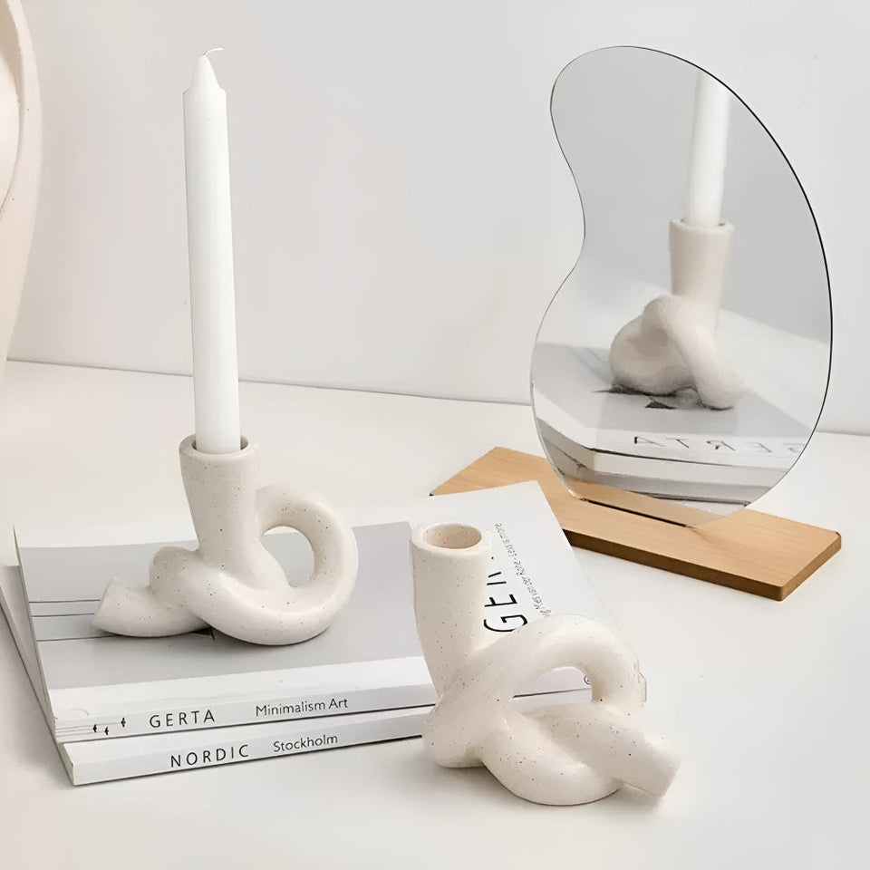 Ceramic Knot Candle Holder-Home Decor > Candle Holders-casanuva-casanuva