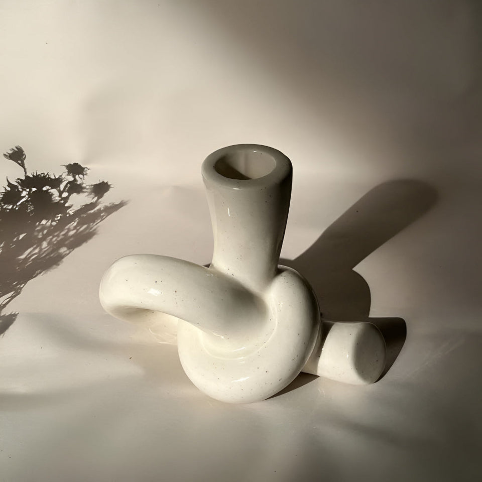 Ceramic Knot Candle Holder-Home Decor > Candle Holders-casanuva-casanuva