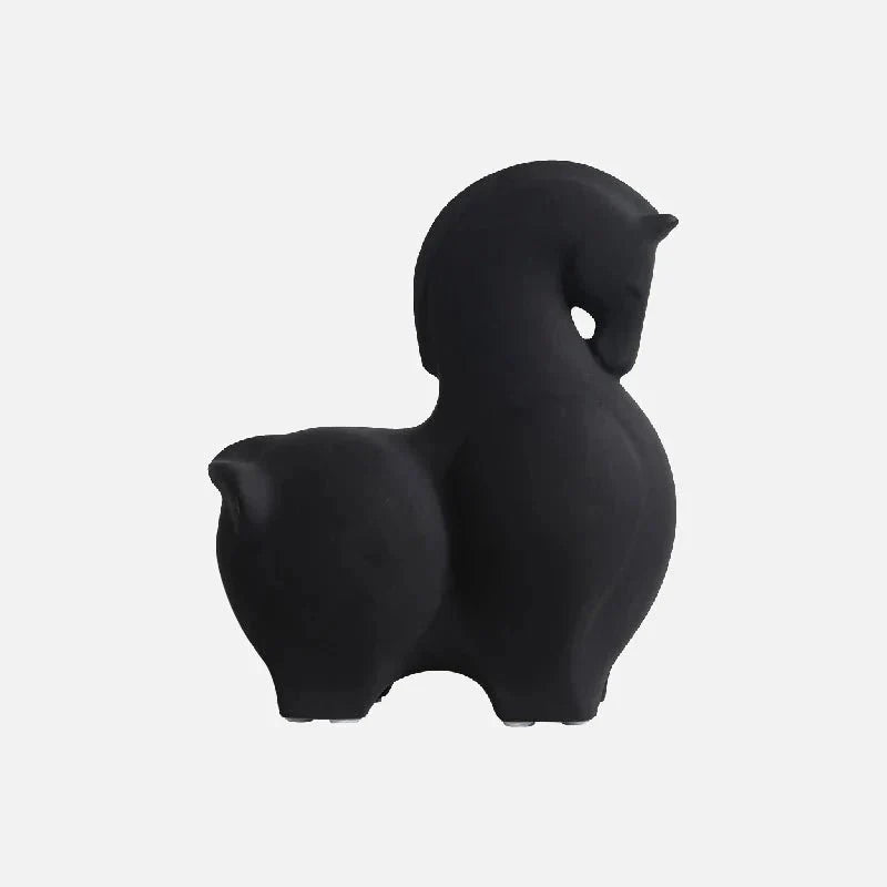 Ceramic Safari Animal Sculpture-Home Decor > Sculptures & Figurines-casanuva-Black-Down-casanuva