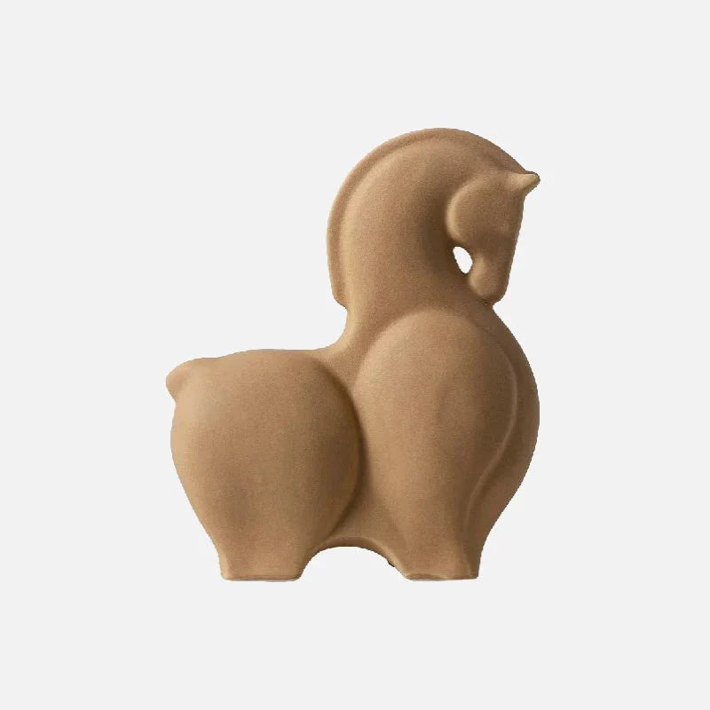 Ceramic Safari Animal Sculpture-Home Decor > Sculptures & Figurines-casanuva-Brown-Down-casanuva