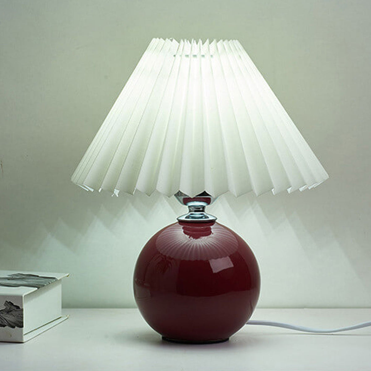 Ceramic Table Lamp with Fabric Shade in Multiple Colors-Lighting > Table Lamps-casanuva-casanuva