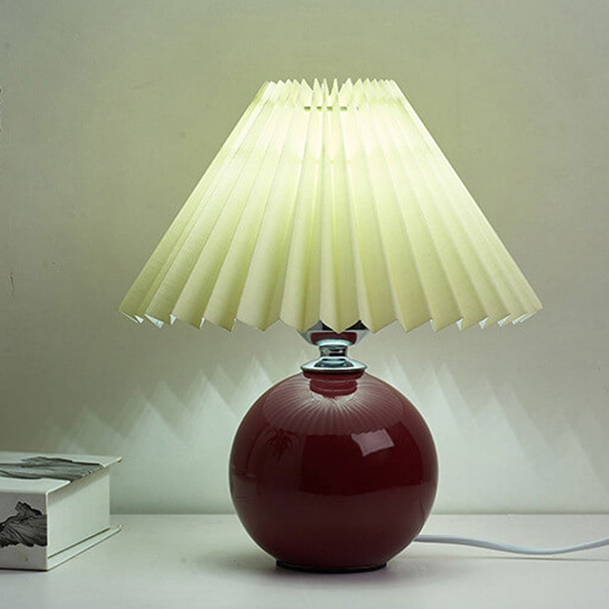 Ceramic Table Lamp with Fabric Shade in Multiple Colors-Lighting > Table Lamps-casanuva-casanuva