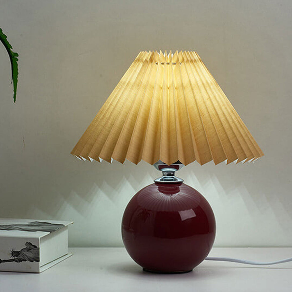 Ceramic Table Lamp with Fabric Shade in Multiple Colors-Lighting > Table Lamps-casanuva-casanuva