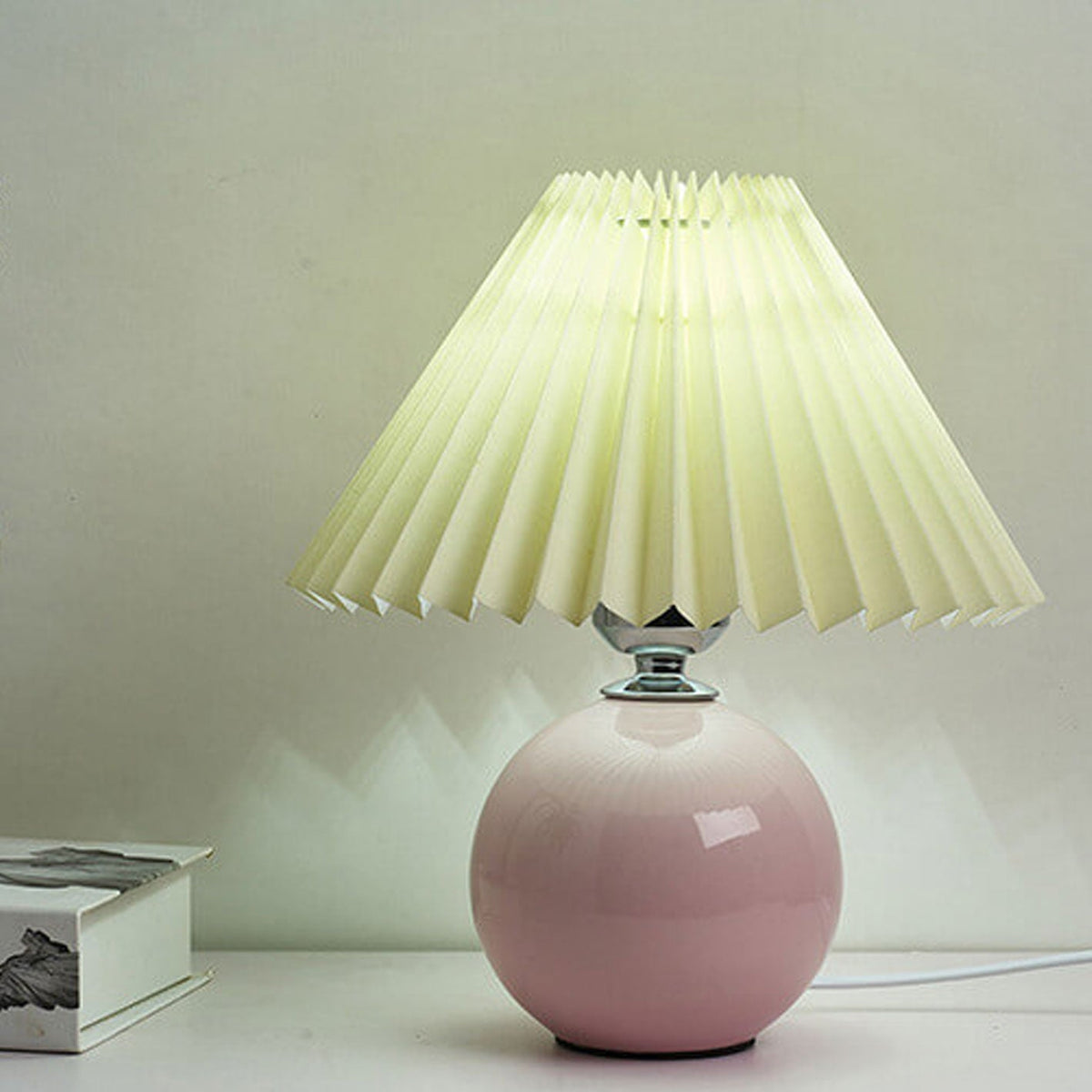 Ceramic Table Lamp with Fabric Shade in Multiple Colors-Lighting > Table Lamps-casanuva-casanuva