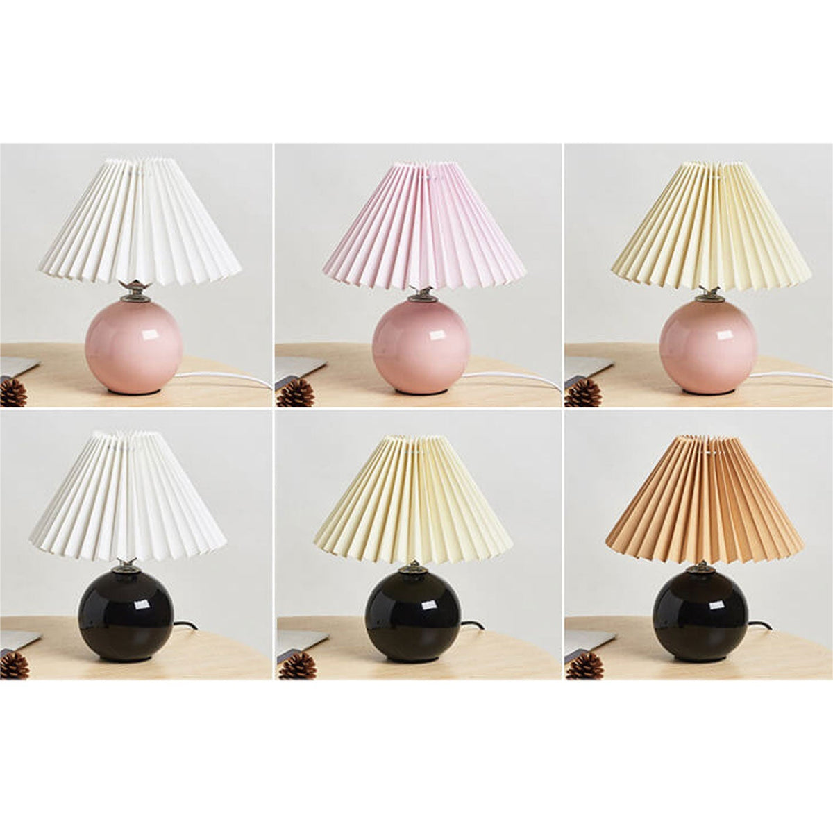 Ceramic Table Lamp with Fabric Shade in Multiple Colors-Lighting > Table Lamps-casanuva-casanuva