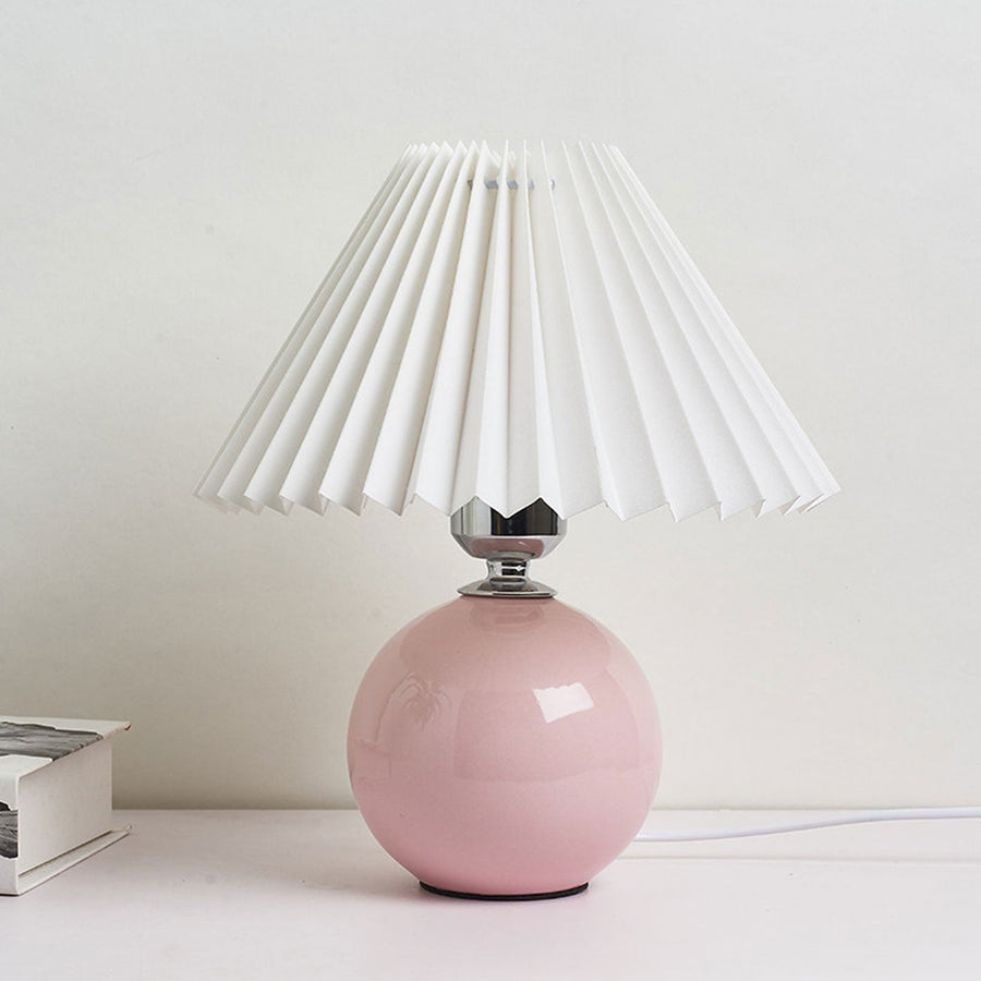 Ceramic Table Lamp with Fabric Shade in Multiple Colors-Lighting > Table Lamps-casanuva-casanuva