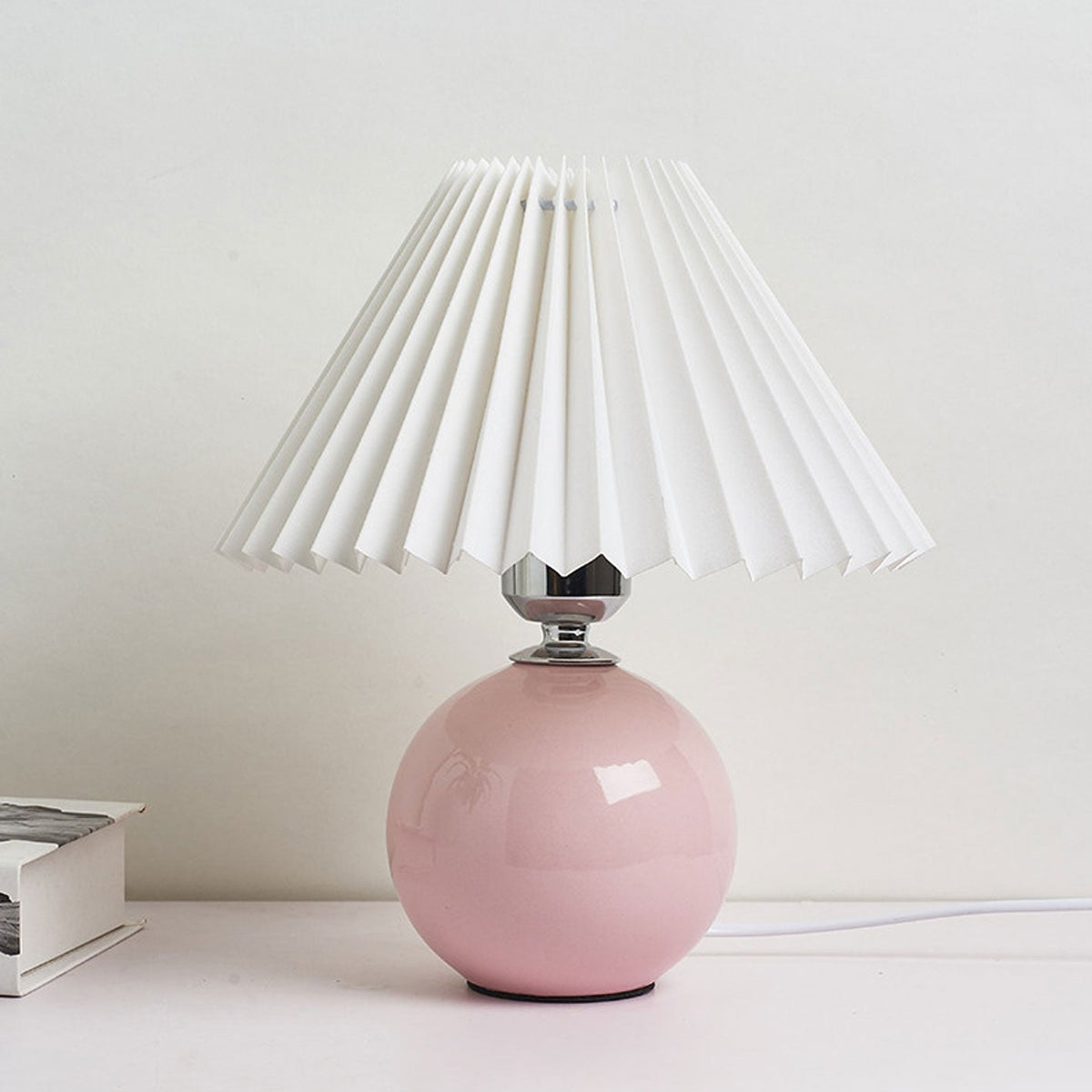 Ceramic Table Lamp with Fabric Shade in Multiple Colors-Lighting > Table Lamps-casanuva-casanuva
