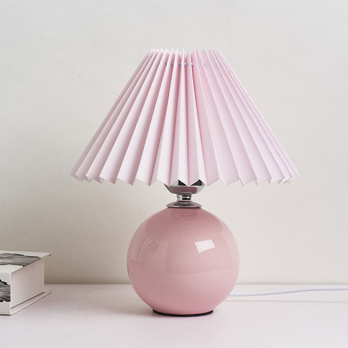 Ceramic Table Lamp with Fabric Shade in Multiple Colors-Lighting > Table Lamps-casanuva-casanuva