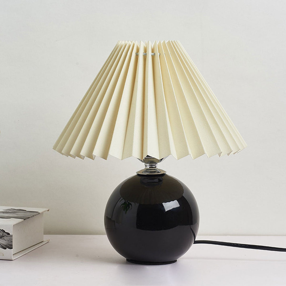 Ceramic Table Lamp with Fabric Shade in Multiple Colors-Lighting > Table Lamps-casanuva-casanuva