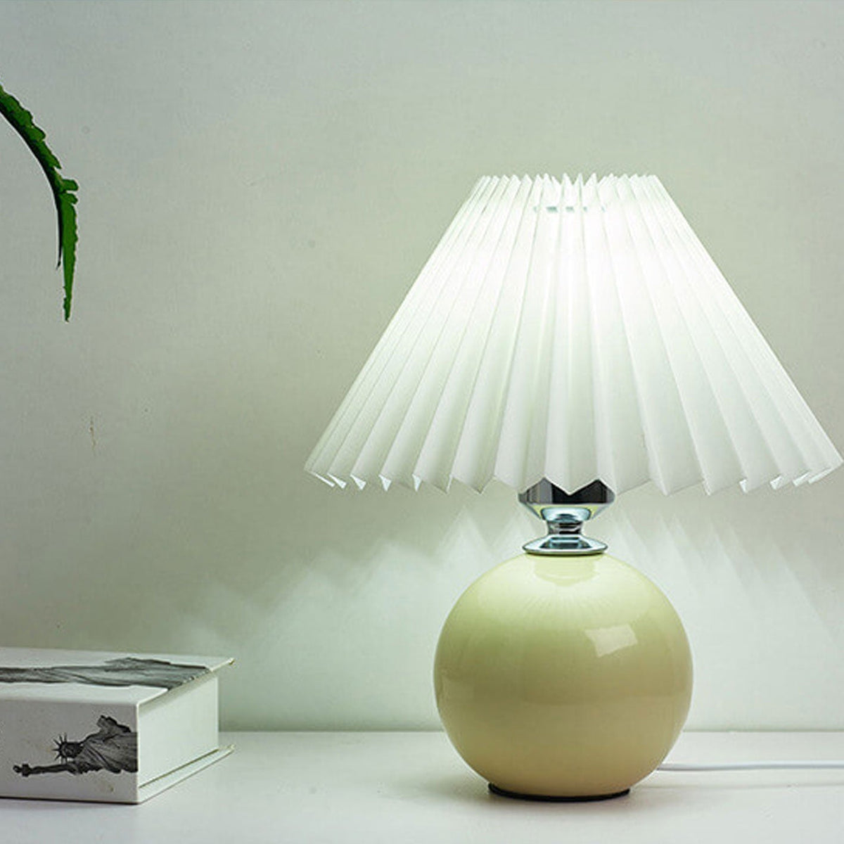 Ceramic Table Lamp with Fabric Shade in Multiple Colors-Lighting > Table Lamps-casanuva-casanuva