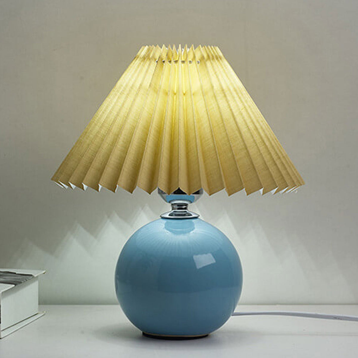 Ceramic Table Lamp with Fabric Shade in Multiple Colors-Lighting > Table Lamps-casanuva-casanuva