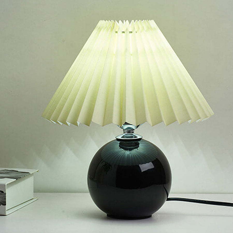 Ceramic Table Lamp with Fabric Shade in Multiple Colors-Lighting > Table Lamps-casanuva-Black-Beige-Knop-casanuva