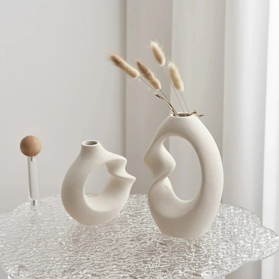Ceramic Vase Set Abstract Sculptural Home Decor-Home Decor > Vases-casanuva-casanuva