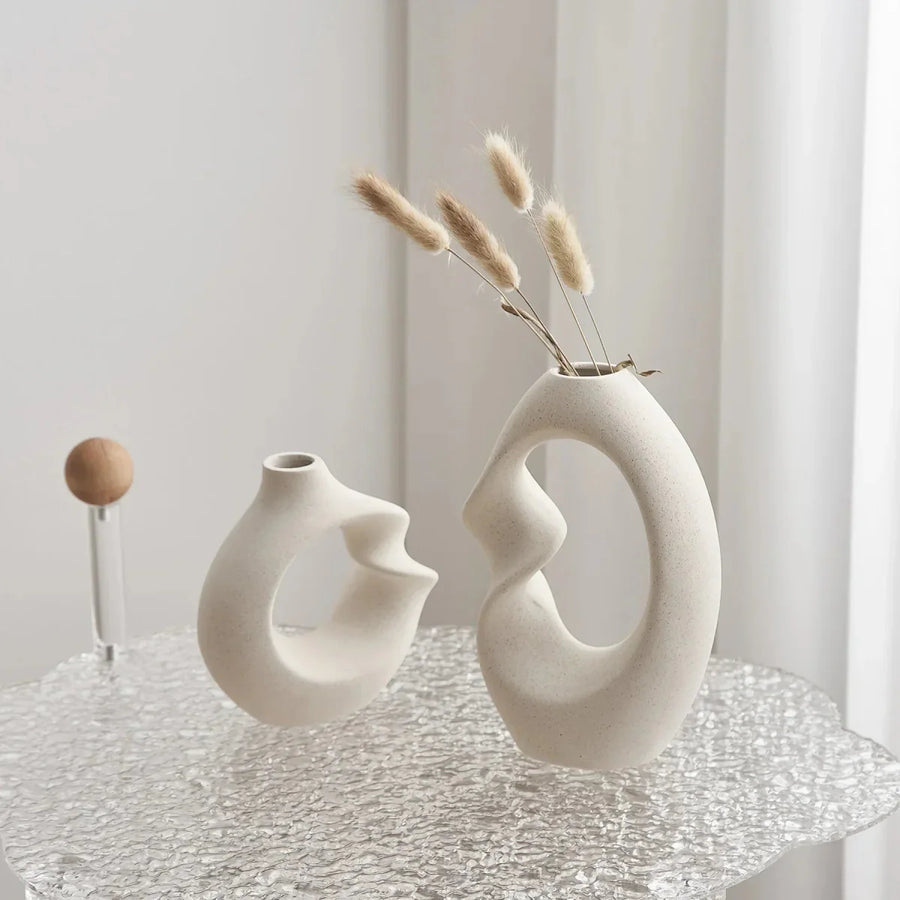 Ceramic Vase Set Abstract Sculptural Home Decor-Home Decor > Vases-casanuva-casanuva