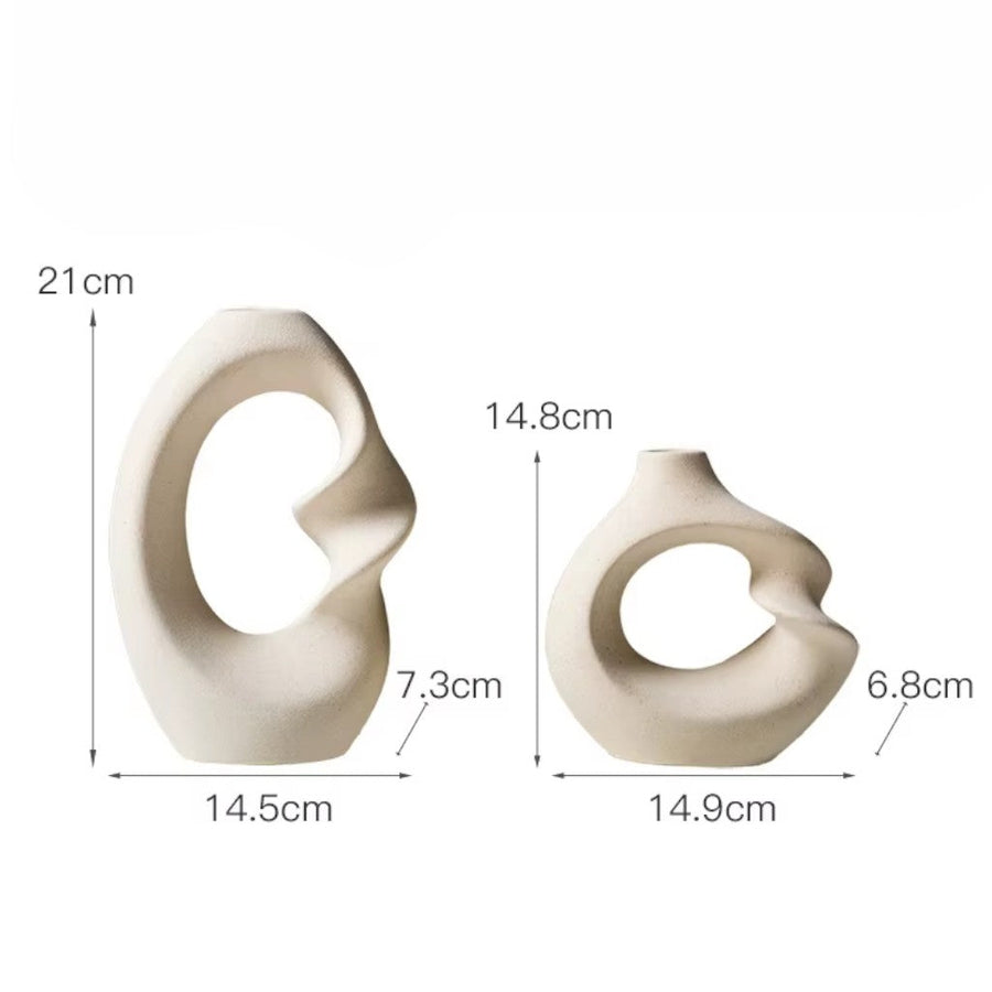 Ceramic Vase Set Abstract Sculptural Home Decor-Home Decor > Vases-casanuva-casanuva