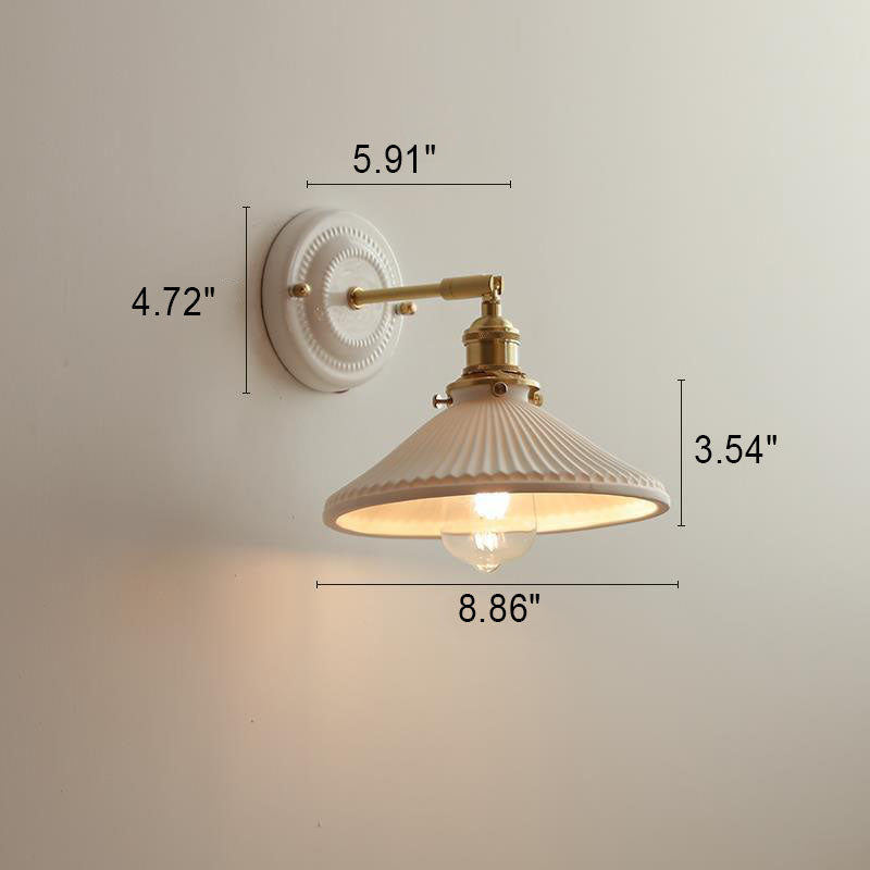 Ceramic and Brass Wall Lamp with Minimalist Design-Lighting > Wall Lights-casanuva-casanuva