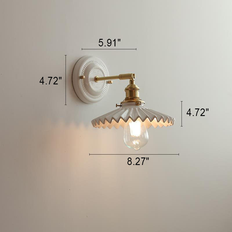 Ceramic and Brass Wall Lamp with Minimalist Design-Lighting > Wall Lights-casanuva-casanuva