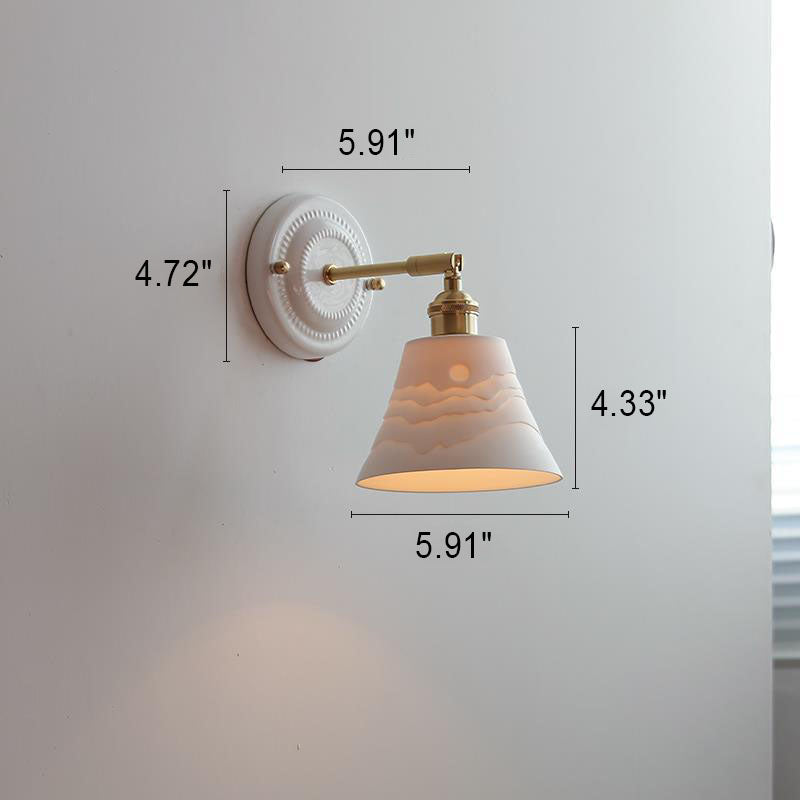 Ceramic and Brass Wall Lamp with Minimalist Design-Lighting > Wall Lights-casanuva-casanuva